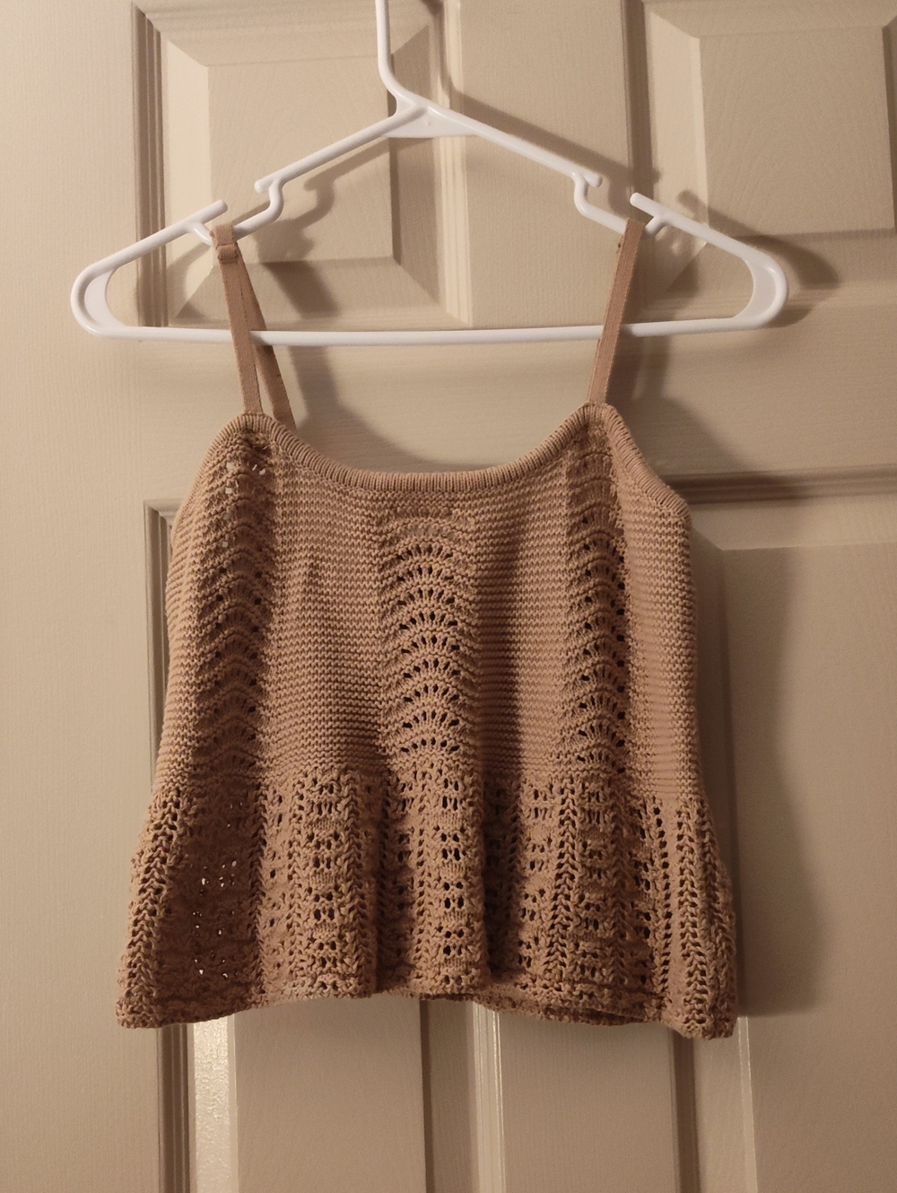 Aeropostale Beige Crochet Knit Cami